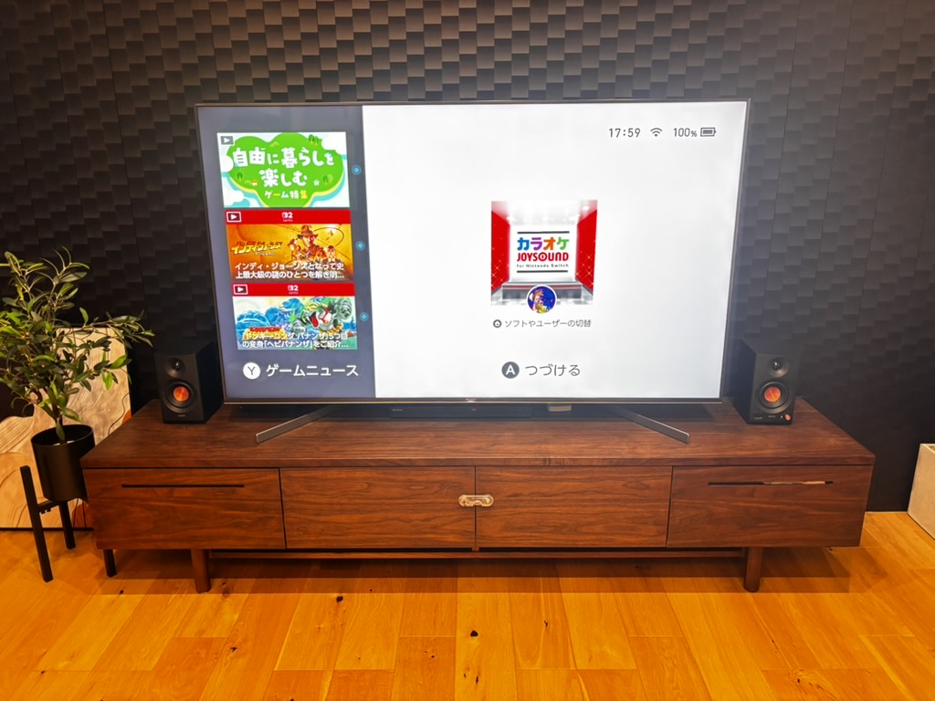 EDIFIRE MR3 スピーカーをテレビ横に設置